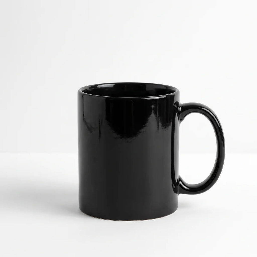 Schwarze Kaffeetasse aus Keramik und Steinzeug – 12 oz / 355 ml