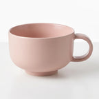 Kaffeetasse aus Keramik in Puderrosa – Elegantes, abgerundetes Design