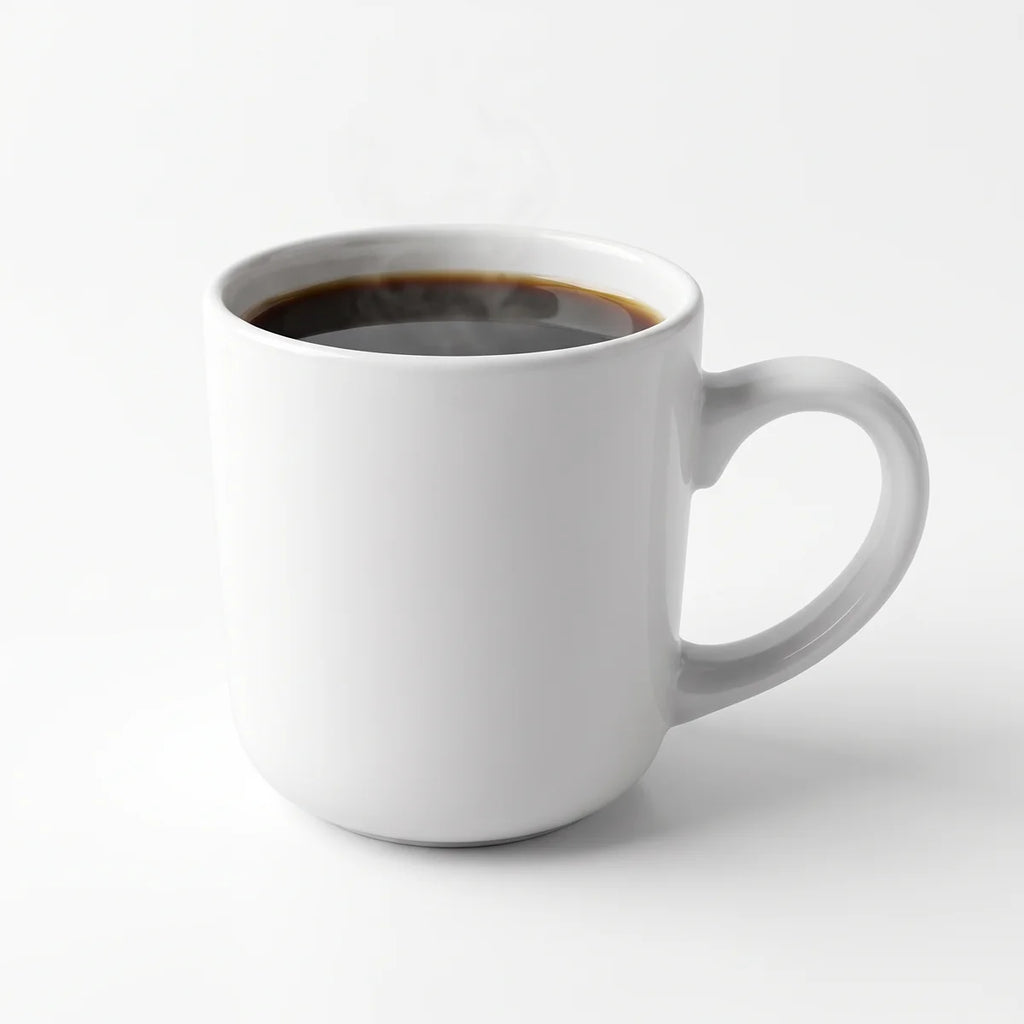 Kaffeetasse aus weißem Steinzeug (einfarbig) – 13 oz / 369 ml